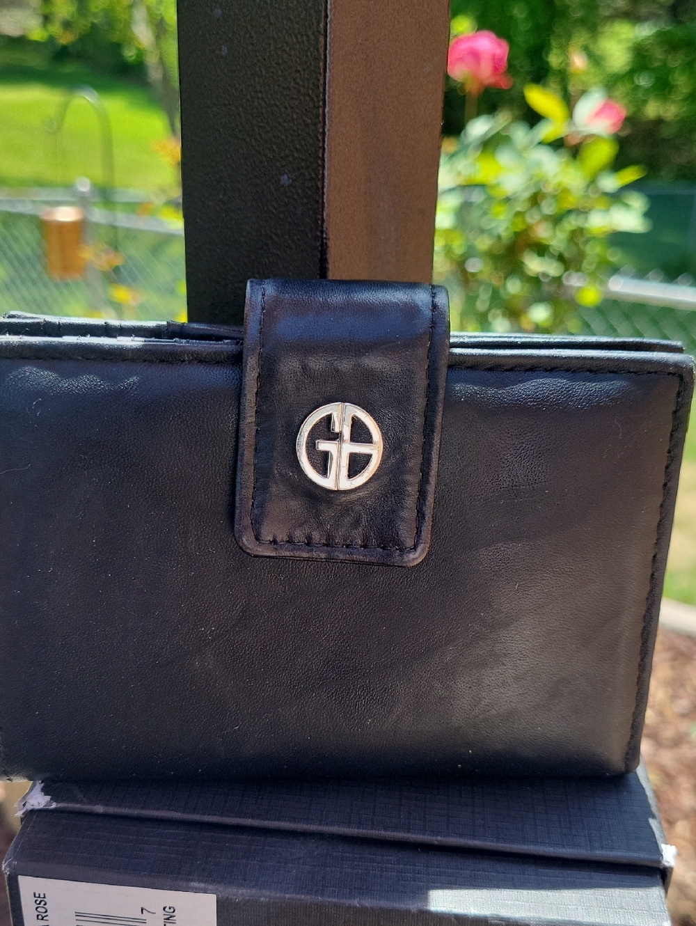 Gianni BERNINI Black Leather Wallet with Silver Logo
